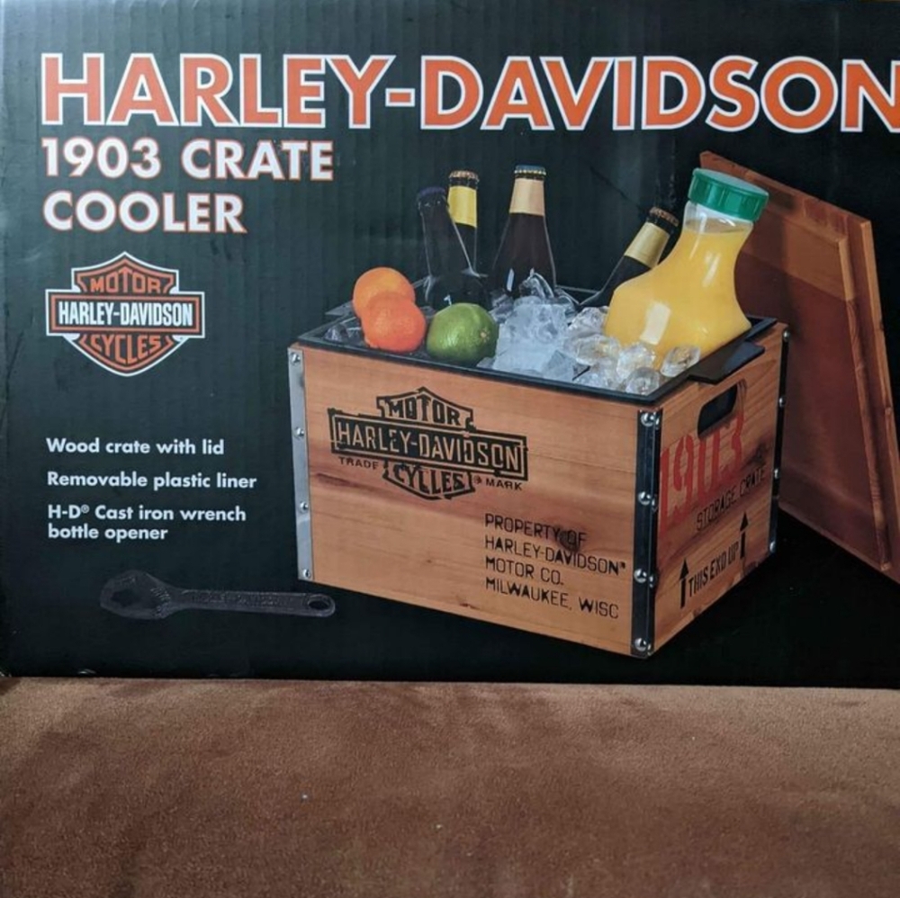 Harley-Davidson 1903 Vintage Wooden Crate Cooler New in box